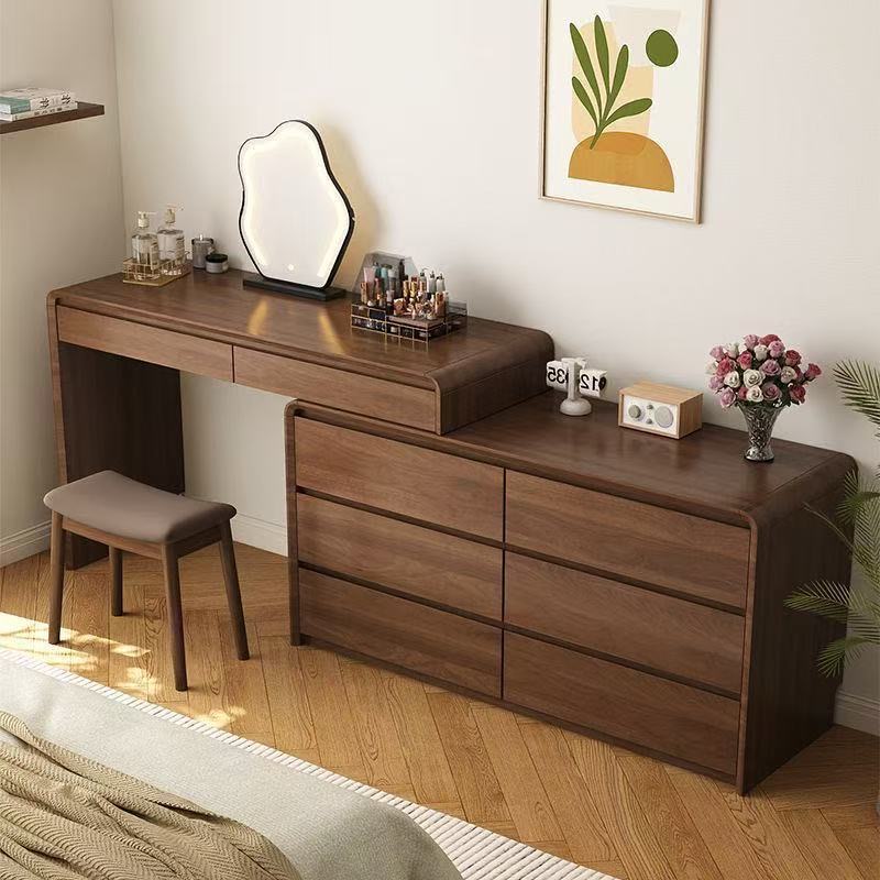 Makeup Beauty Lounge - Coiffeuse moderne, étagère en bois, Table