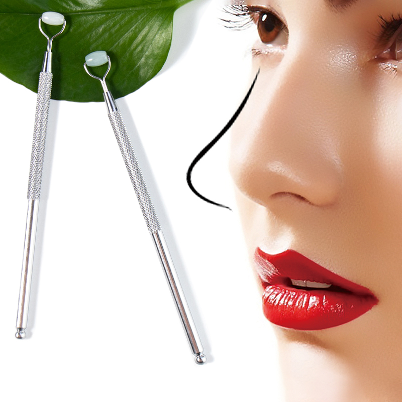 Jade Roller Gua Sha - Rouleau de Jade naturel Anti-rides pour