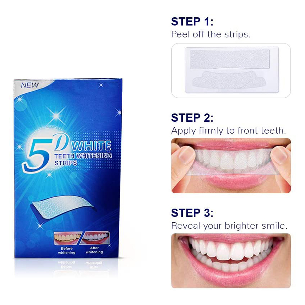 Bandelettes blanchissantes 5D  - Teeth Whitening Strips avis et prix